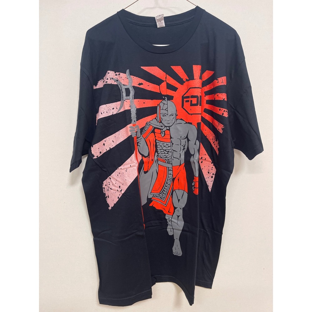 Anvil Organic FDM MMA Warrior Graphic T-Shirt Black XL Samurai Rising Sun